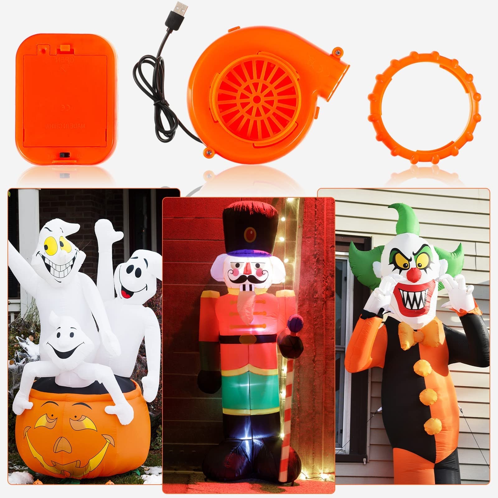 2 Pack Mini Blower Fan for Inflatable Costumes - Halloween Party Accessory
