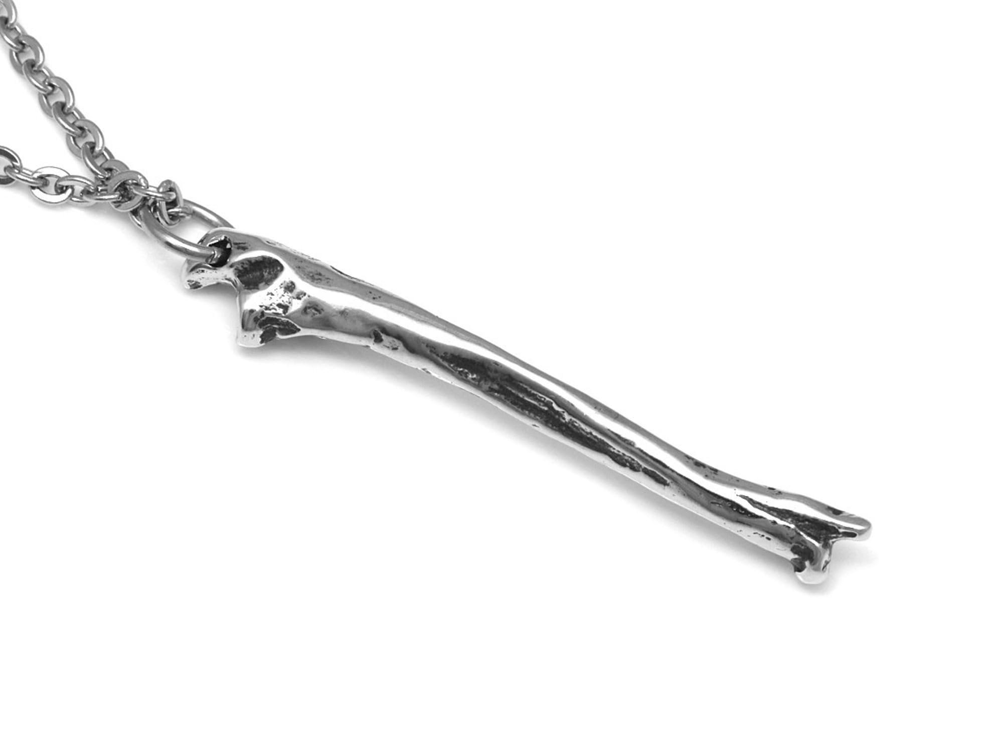 Human Ulna Bone Pendant Necklace - Anatomical Osteology Jewelry for Science Enthusiasts & Medical Students - Perfect for Halloween, Gothic Fashion & Anatomy Lovers