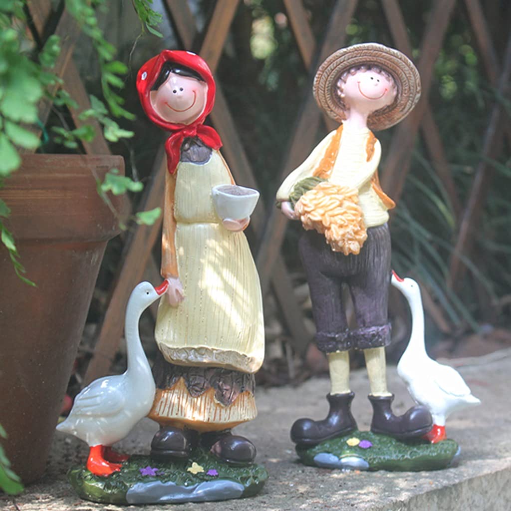 Outdoor Garden Statue - Resin Craft Character Sculpture for Lawn, Balcony, Terrace & Pathway Decor | Durable Weatherproof Garden Ornament for Home & Landscape Decoration