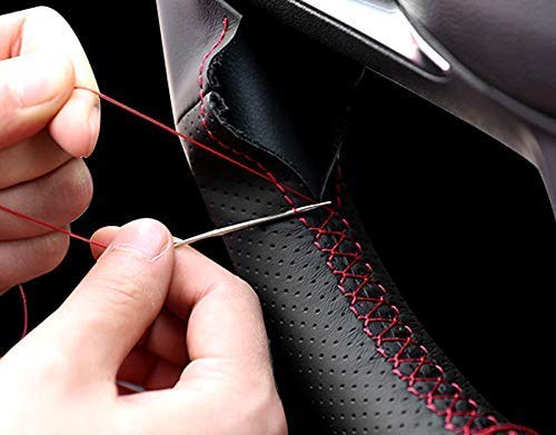 Premium DIY Stitching Steering Wheel Cover for Jeep Wrangler JK 2018 & Patriot SUV 2011-2017 | Genuine Microfiber Leather Grip | Easy Installation & Custom Fit | Perfect for Off-Roading & Daily Commute