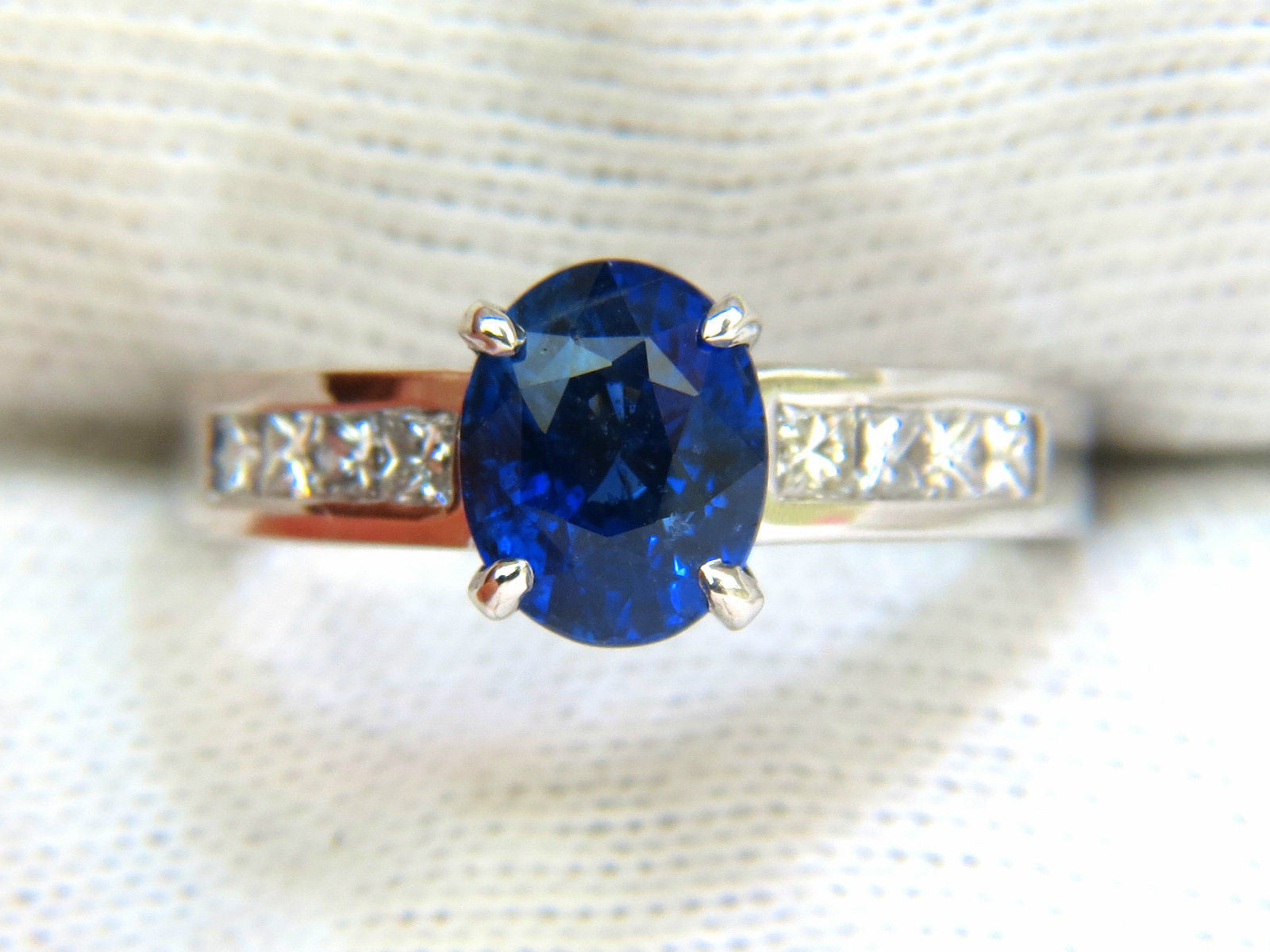 2.97CT GIA Certified Natural Blue Sapphire Diamond Ring in 14K Gold - Unheated & No Heat Treatment - Perfect for Engagement, Wedding & Anniversary Gifts
