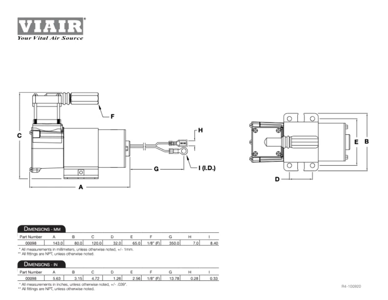 Viair 98 Portable Air Compressor Kit - 12V Heavy Duty Onboard Tire Inflator for Trucks, SUVs & Off-Road Vehicles - Perfect for Emergency Roadside Assistance & Off-Grid Adventures