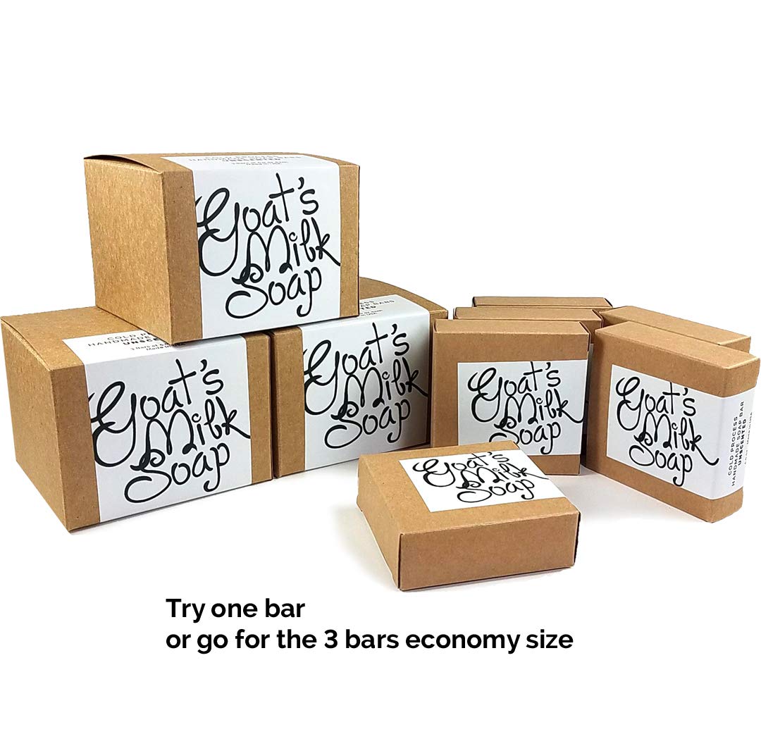 Handmade Organic Goat Milk Soap Bar with Olive Oil & Shea Butter - Moroccan Vanilla Scent, 3-Pack for Sensitive Skin | Natural Moisturizing Body Wash, Gift Set for Women & Men, Perfect for Dry Skin Care & Spa Day