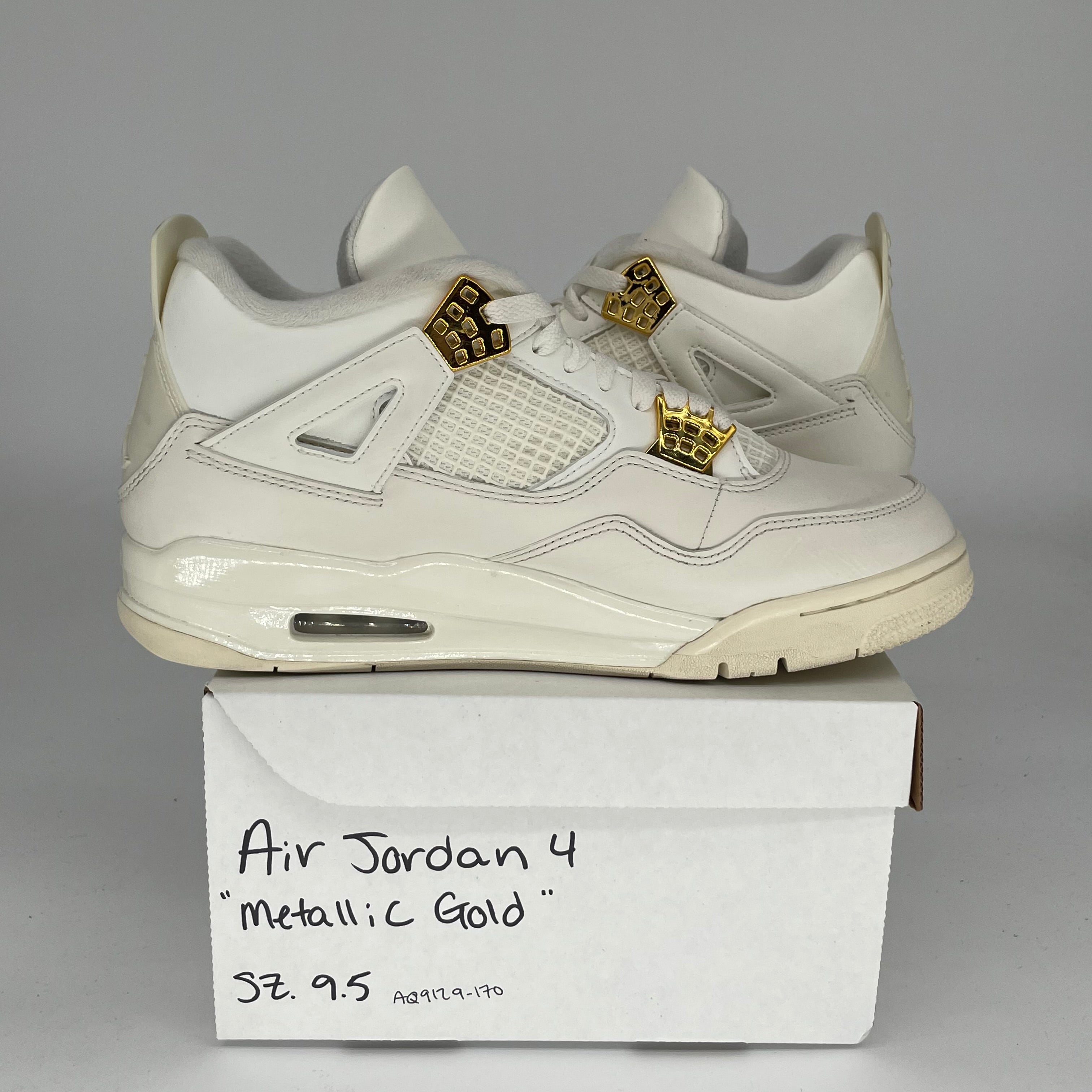 AIR JORDAN 4 METALLIC GOLD Women's Basketball Shoes Size 9.5/11W - AQ9129-170 | Stylish Sneakers for Running, Gym Workouts & Casual Streetwear Fashion