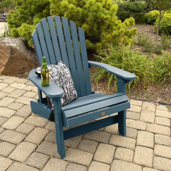 King Hamilton Folding & Reclining Adirondack Outdoor Chair - Patio, Lawn, Garden & Poolside Relaxation - Weather-Resistant Comfort for Backyard, Deck & Camping