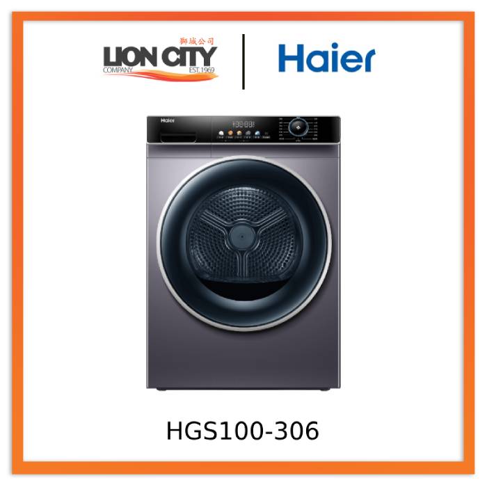 Haier HGS100 306 10kg Heat Pump Dryer with 3-Pin Plug | 2 Years Warranty | Energy Efficient & Quiet Operation for Home Laundry Room