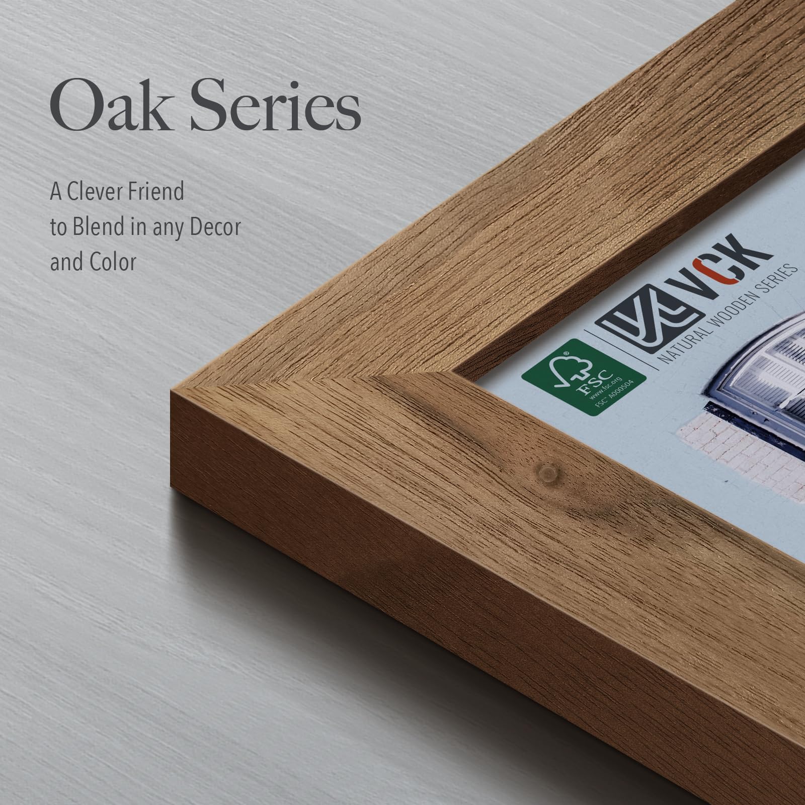 VCK 20x30 Picture Frame Set of 3 - Brown Walnut Solid Wood Poster Frame with Natural Wood Grain, Perfect for Wall Gallery, Home Decor & Office Display