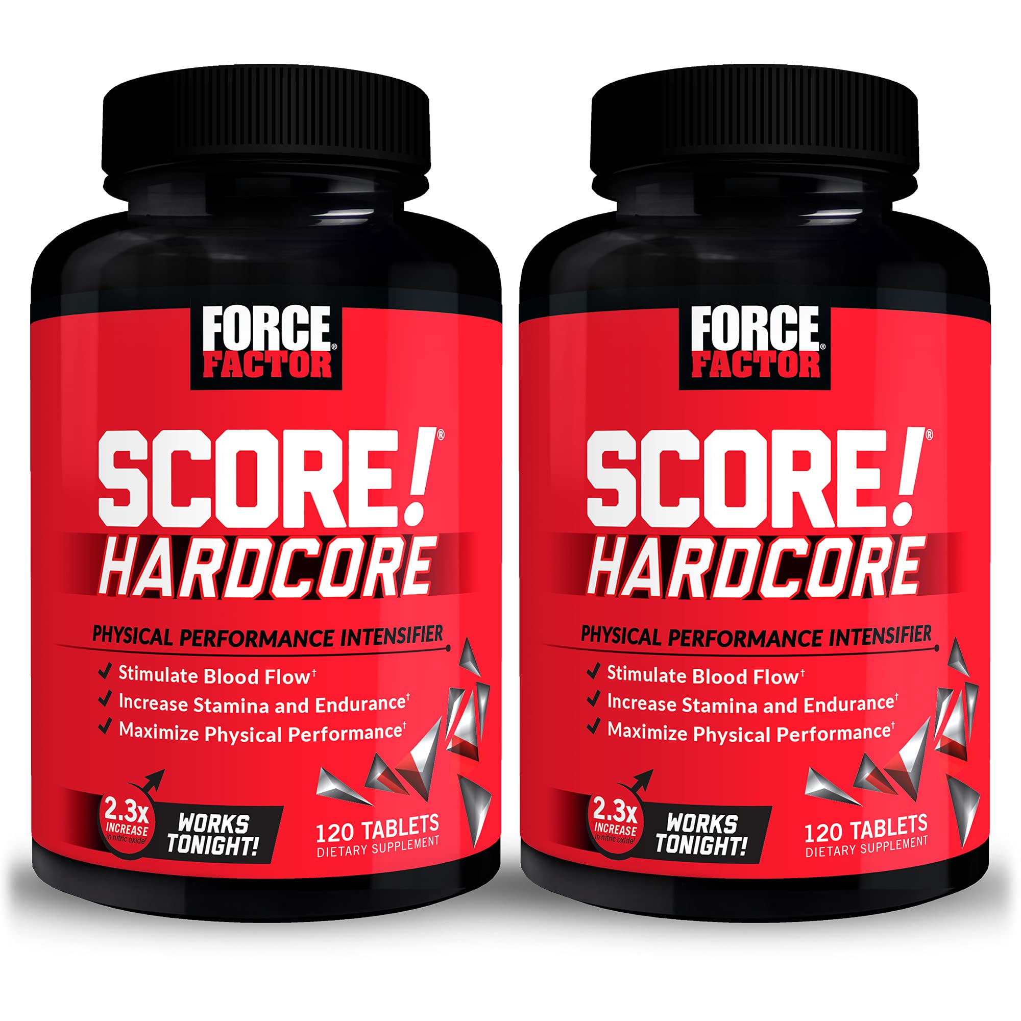 SCORE! Nitric Oxide Booster Supplement for Men - 2 Pack (240 Tablets) with L-Citrulline, Yohimbe, Black Maca & B Vitamins - Enhance Stamina, Boost Energy & Improve Physical Performance - Pre-Workout & Post-Workout Support for Athletes & Fitness Enthusiasts