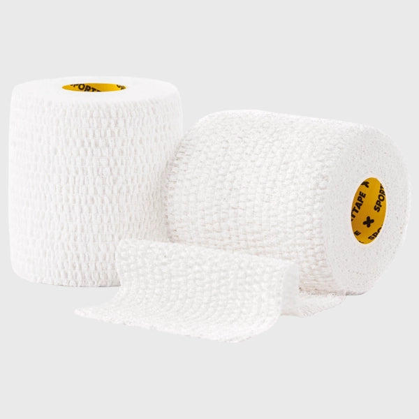 SportTape EAB Elastic Adhesive Bandage Tape, White, 7.5cm x 6.9m - Ideal for Sports Injuries, First Aid, and Joint Support