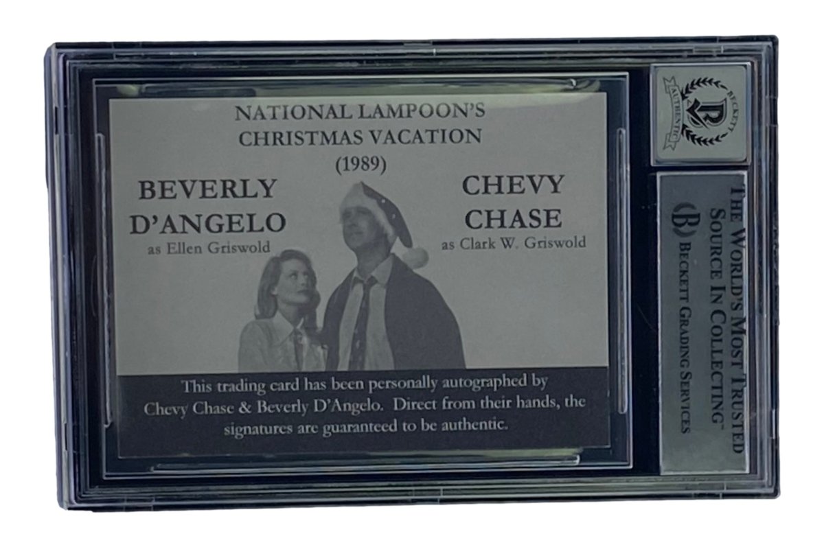Chase & D'Angelo Autographed National Lampoon's Christmas Vacation Trading Card - BAS Certified Gem Mint 10 | Rare Collectible for Movie Memorabilia Fans & Holiday Decor