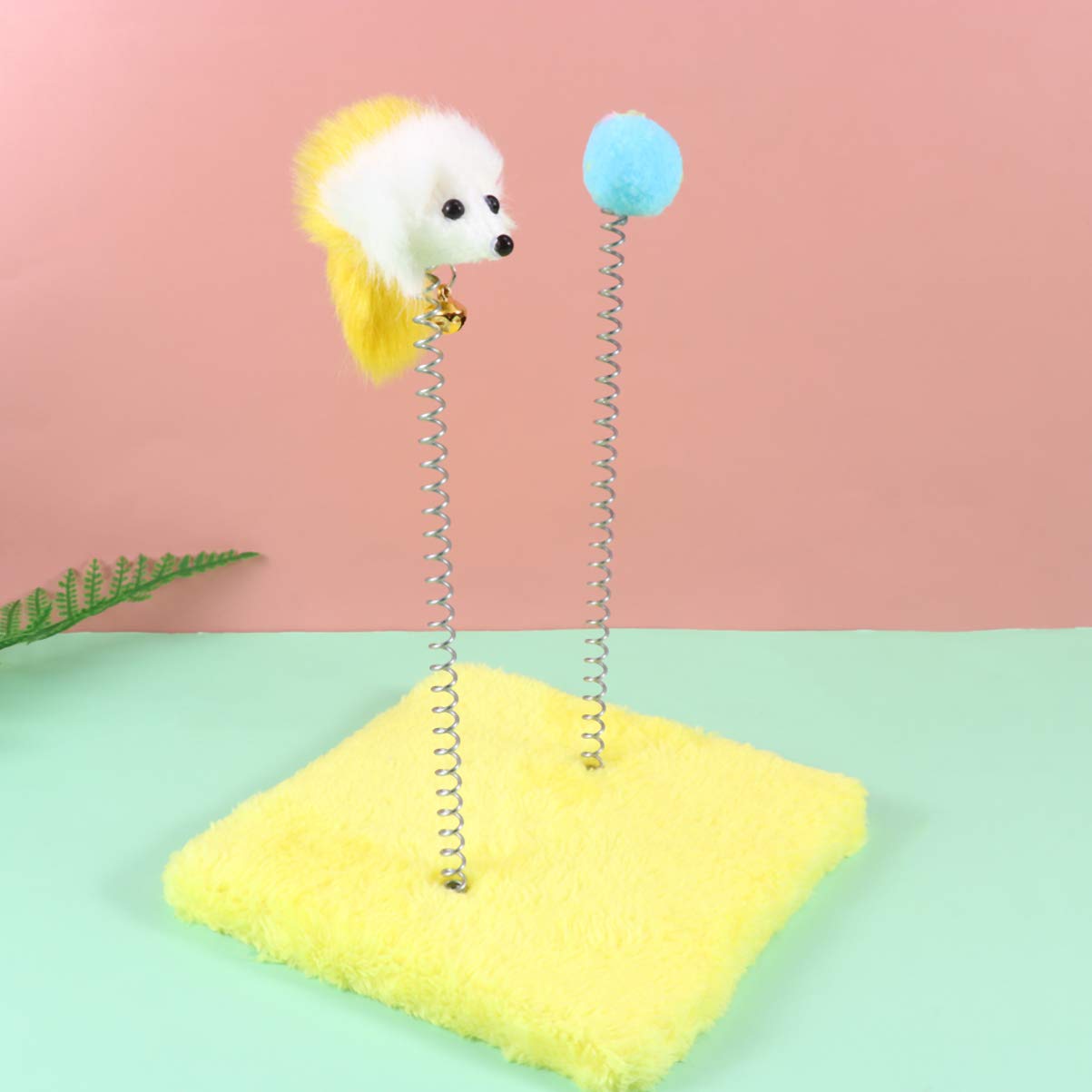 Balacoo Interactive Cat Toy Set - 1PC Plush Teaser Rod, Scratching & Spiral Spring Toy for Kittens - Fun Climbing & Playtime for Indoor Cats - Perfect for Play, Exercise & Bonding with Your Feline Friend