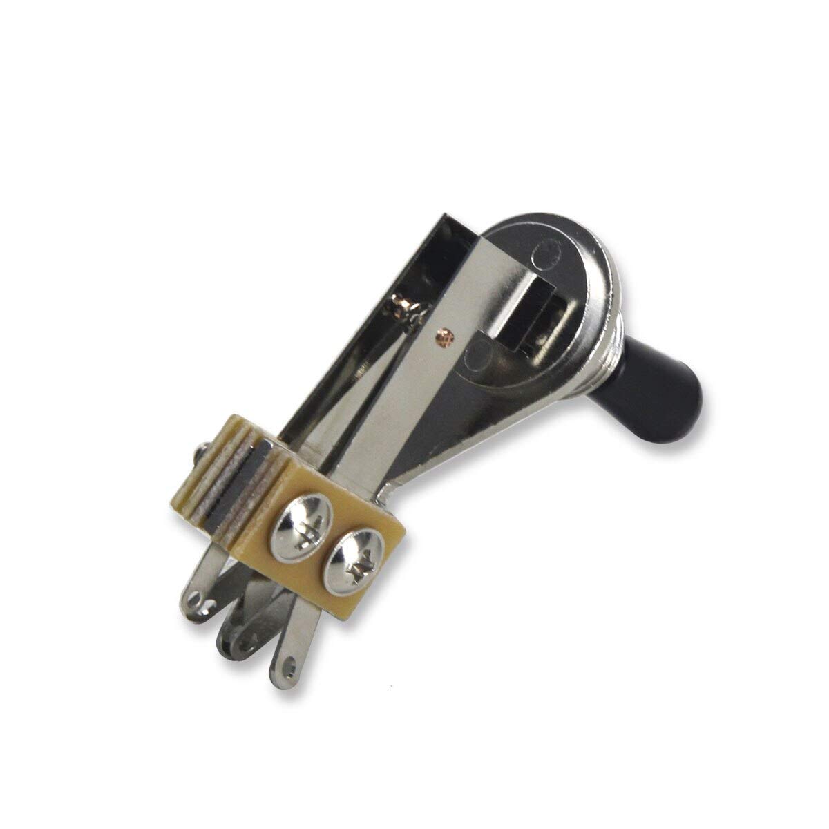 3-Way Guitar Switch Right Angle L-Type Toggle Switch with Black/Cream/White Tips - Electric Guitar & Bass Replacement Part for Gibson, Fender, Ibanez - Perfect for DIY Repairs & Upgrades