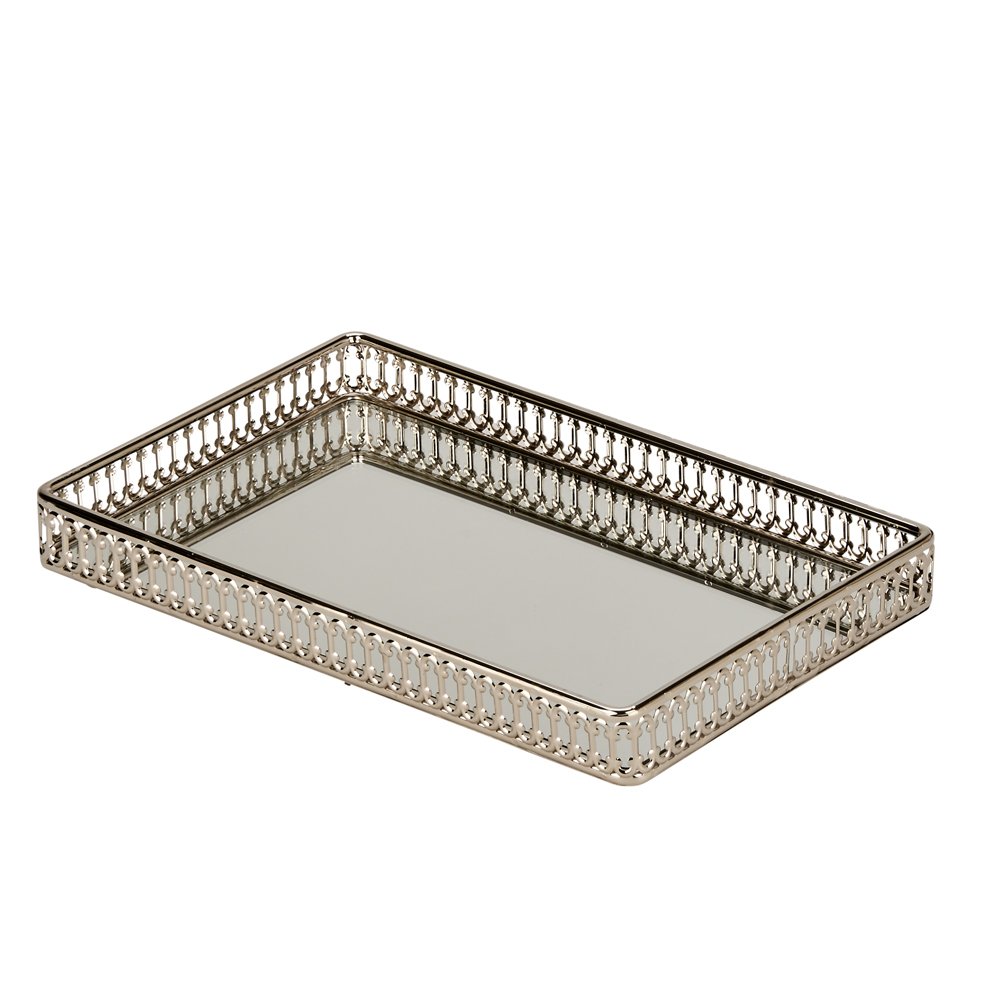 Vanity Tray with Mirror - Elegant Jewelry Organizer for Dresser