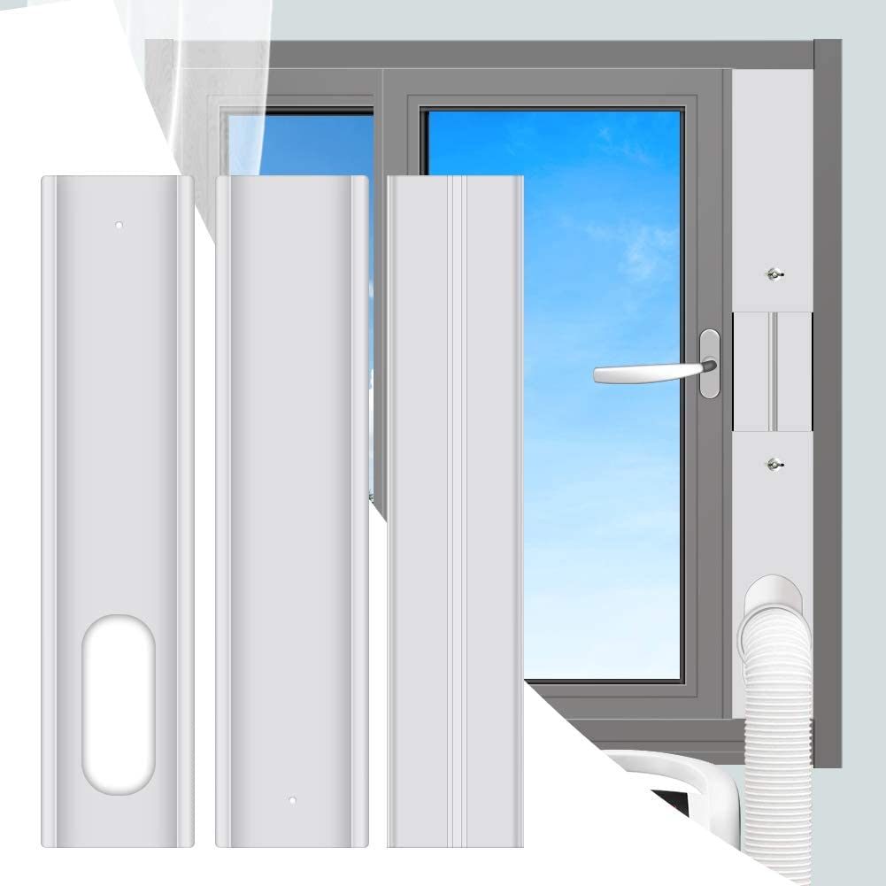Gulrear Universal Portable Air Conditioner Window Vent Kit - 3 Adjustable Slide Seal Plates & 5.9