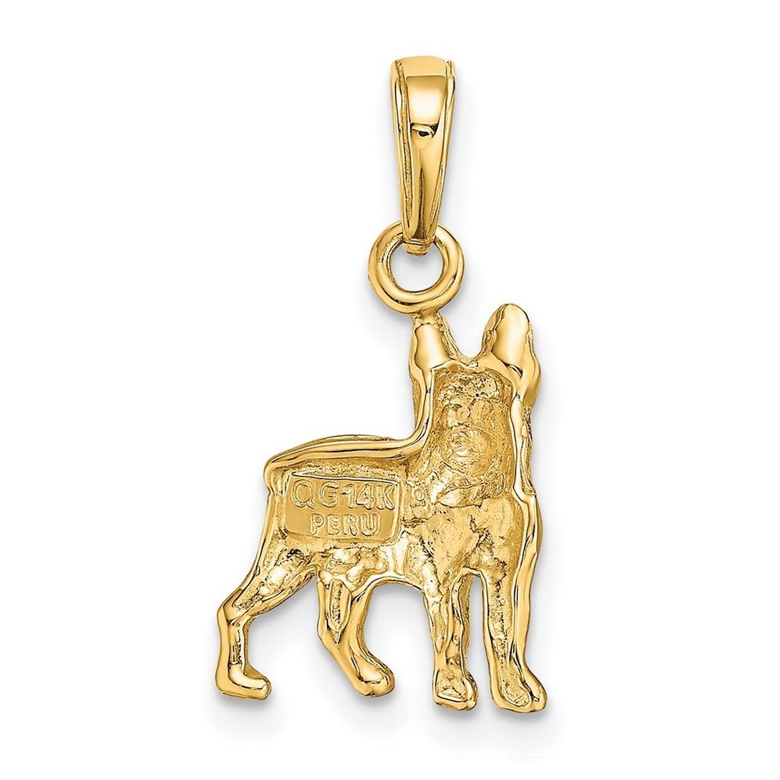 14K Yellow Gold Solid Polished Pit Bull Dog Pendant Necklace for Women - 20x13mm Wide Animal Jewelry Gift for Dog Lovers, Pet Memorial, Birthday & Anniversary