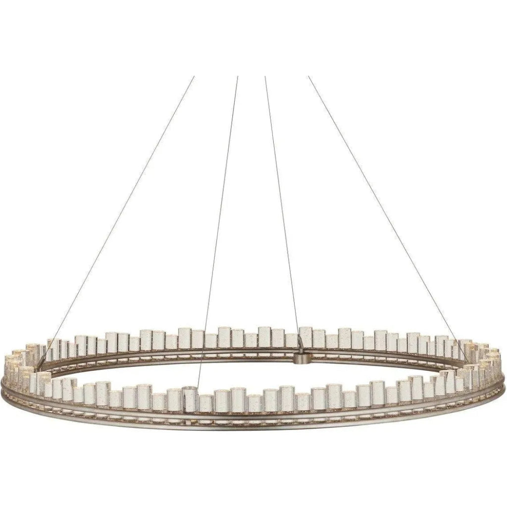 50-Light Pleiades Iron & Seeded Crystal Silver Chandelier - Elegant Dining Room Lighting for Home Decor, Wedding Venues & Luxury Events