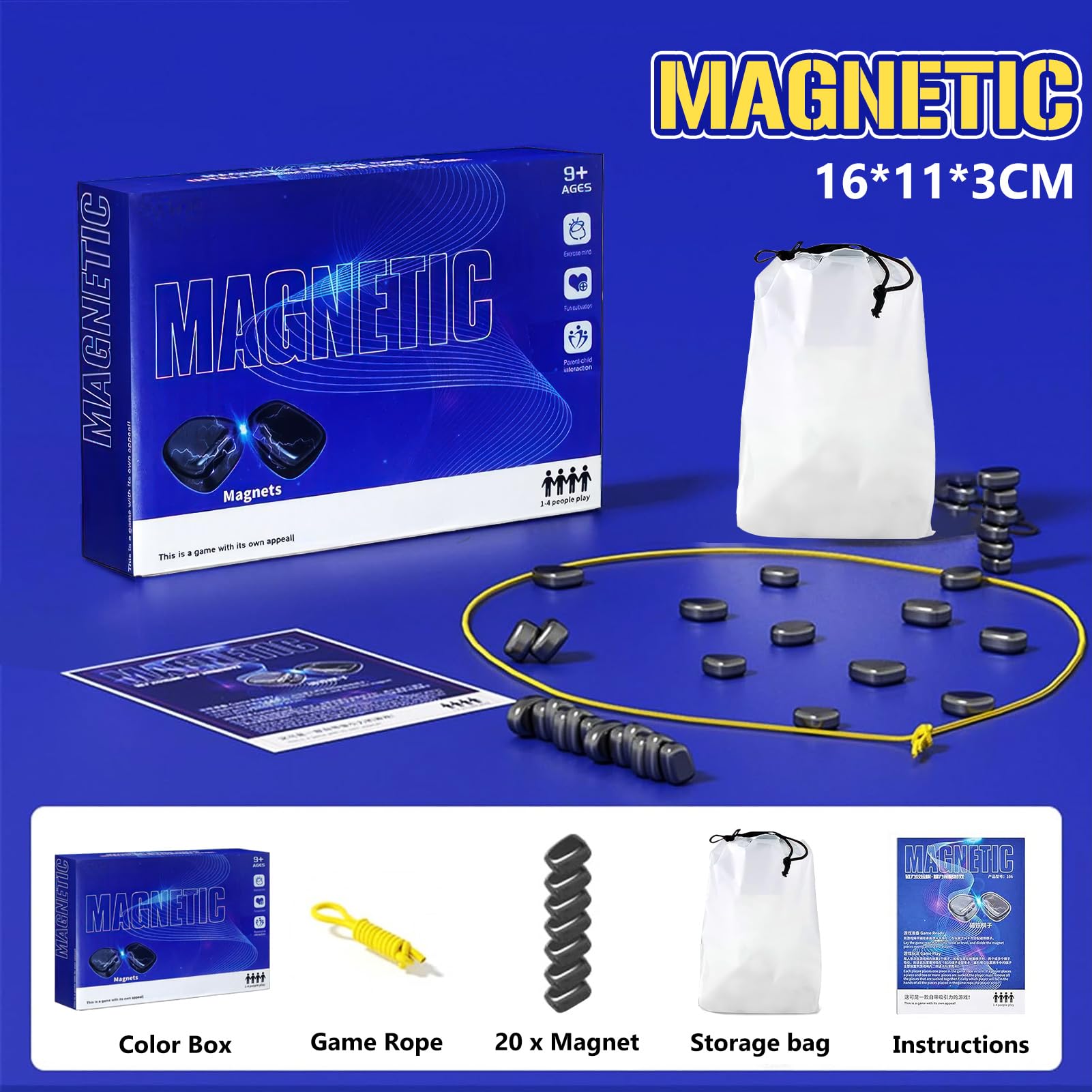 Magnetic Chess Set - 20 Piece Portable Chess Board Game for Kids & Adults | Travel, Party & Indoor Fun | Foldable Puzzle Game for Home & Outdoor Play
