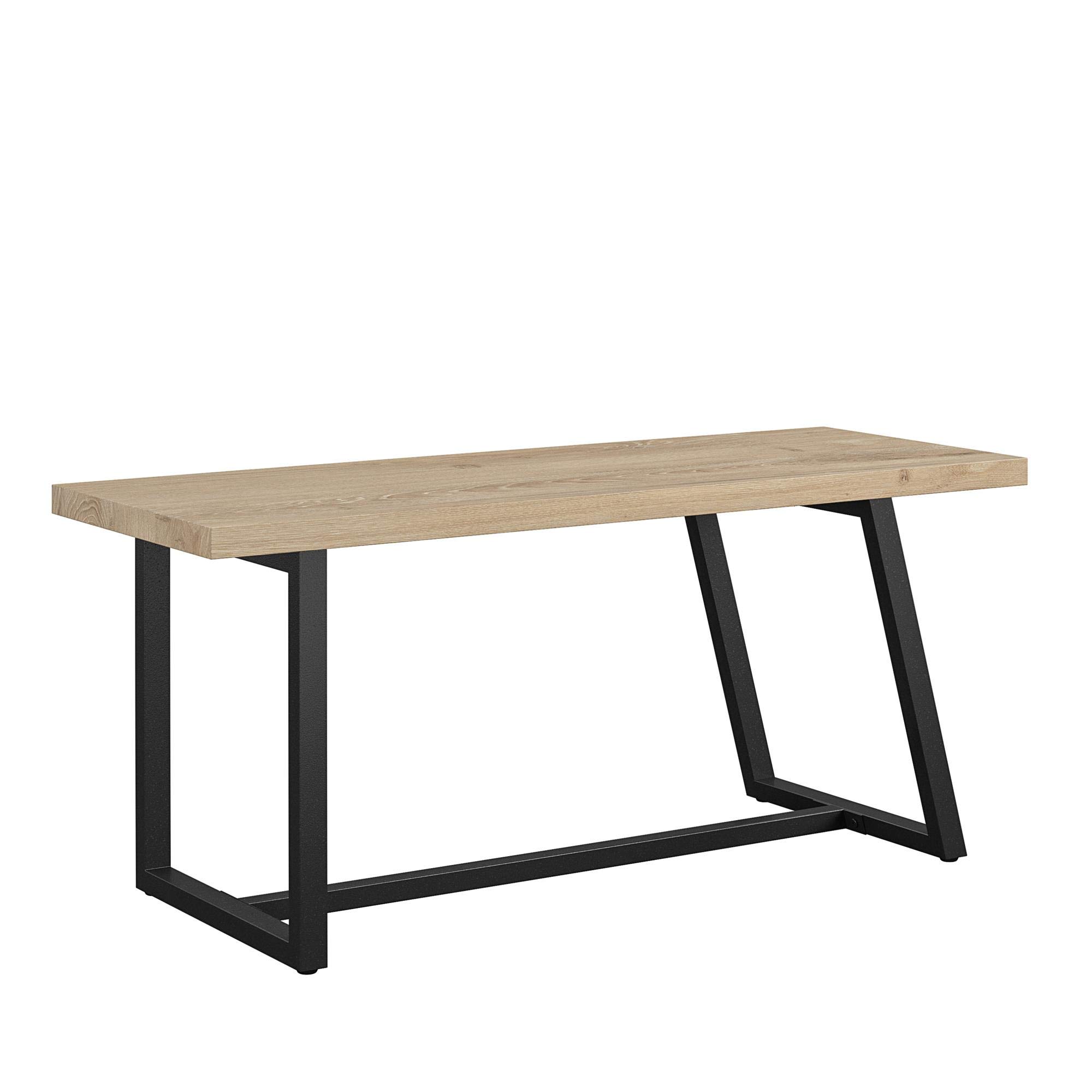 Novogratz Palomino Asymmetrical Entryway Bench - Modern Black Wooden Hallway Seating with Storage | Perfect for Small Spaces, Entryways & Bedrooms