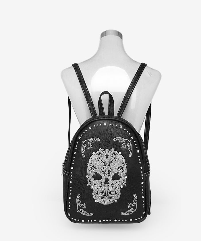 Montana West Sugar Skull Concealed Carry Backpack for Women - Stylish & Functional Anti-Theft Travel Bag for Hiking, College, Work & Everyday Use