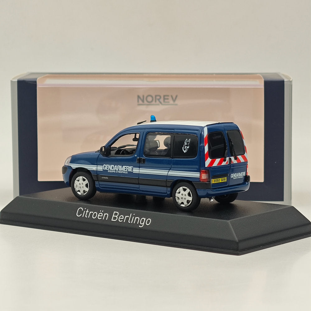 1/43 Scale Norev Citroen Berlingo Gendarmerie Cynophile Diecast Model Car 2005 - Police K9 Unit Vehicle Collectible for Display & Gifts