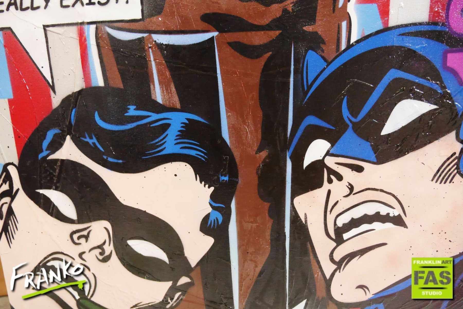 Batman & Robin Pop Art Painting - 200cm x 80cm Large Canvas Wall Art - Perfect for Superhero Bedroom Decor, Man Cave, or Comic Book Fan Gift