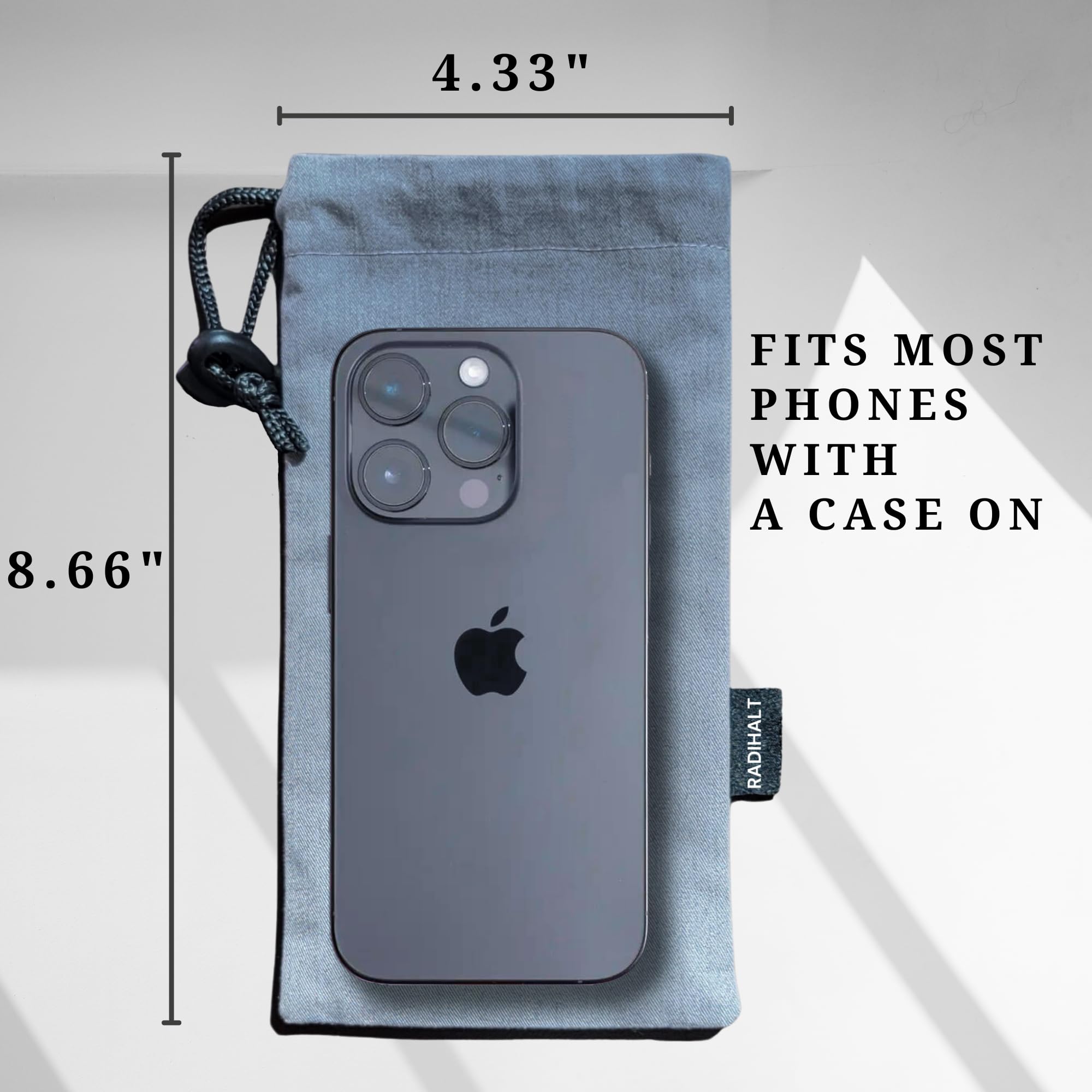 EMF Protection Faraday Key Fob & Phone Pouch - Anti-Radiation Shield for Cell Phones Against EMF, RFID, WiFi, GPS - Signal Blocking Grey - Perfect for Travel, Privacy Protection & Secure Data Storage