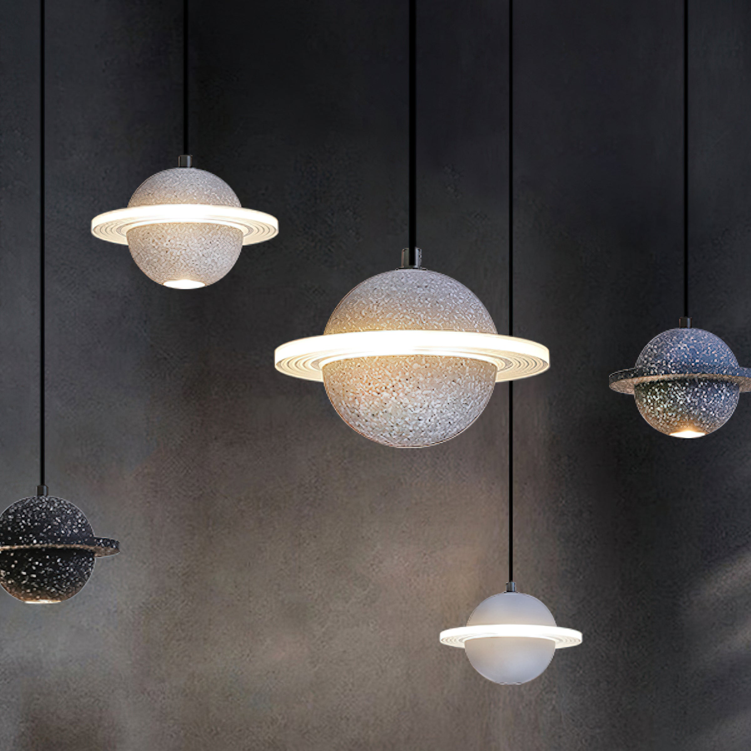 Artsy Planet Pendant Light - Modern Celestial Ceiling Fixture for Bedroom, Living Room & Nursery Decor | Solar System Inspired Lighting for Home & Office