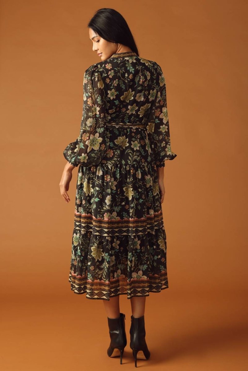 ALONG THE WAY Woven Midi Dress for Women - Flowy Boho Summer Dress with Pockets - Perfect for Beach Vacation, Date Night & Casual Outings