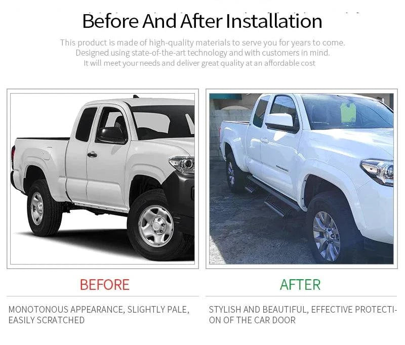 2005-2023 Toyota Tacoma Access Cab Black Steel Running Boards - OE Style Side Steps for Enhanced Entry & Off-Road Protection