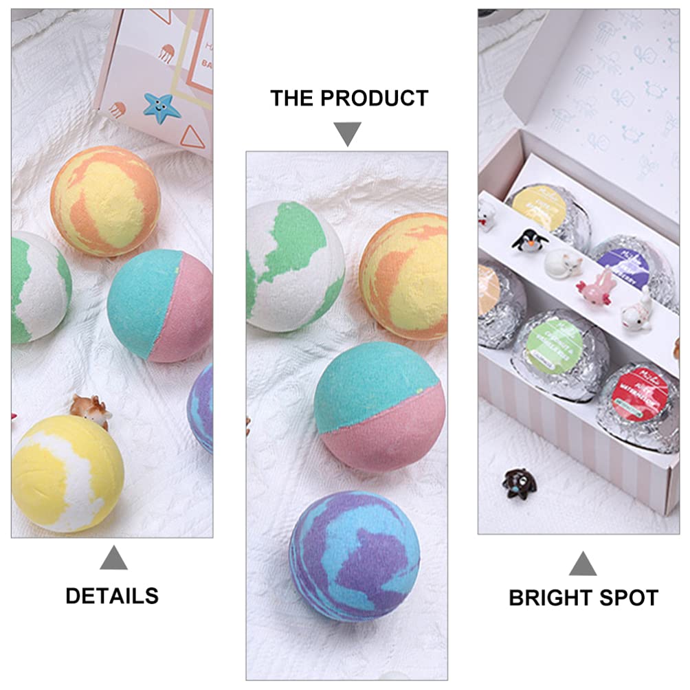 Healifty 6-Piece Essential Oil Bath Set with Sea Salt & Animal Shapes for Relaxing Bubble Spa | Body Wash & Aromatherapy for Stress Relief & Self-Care