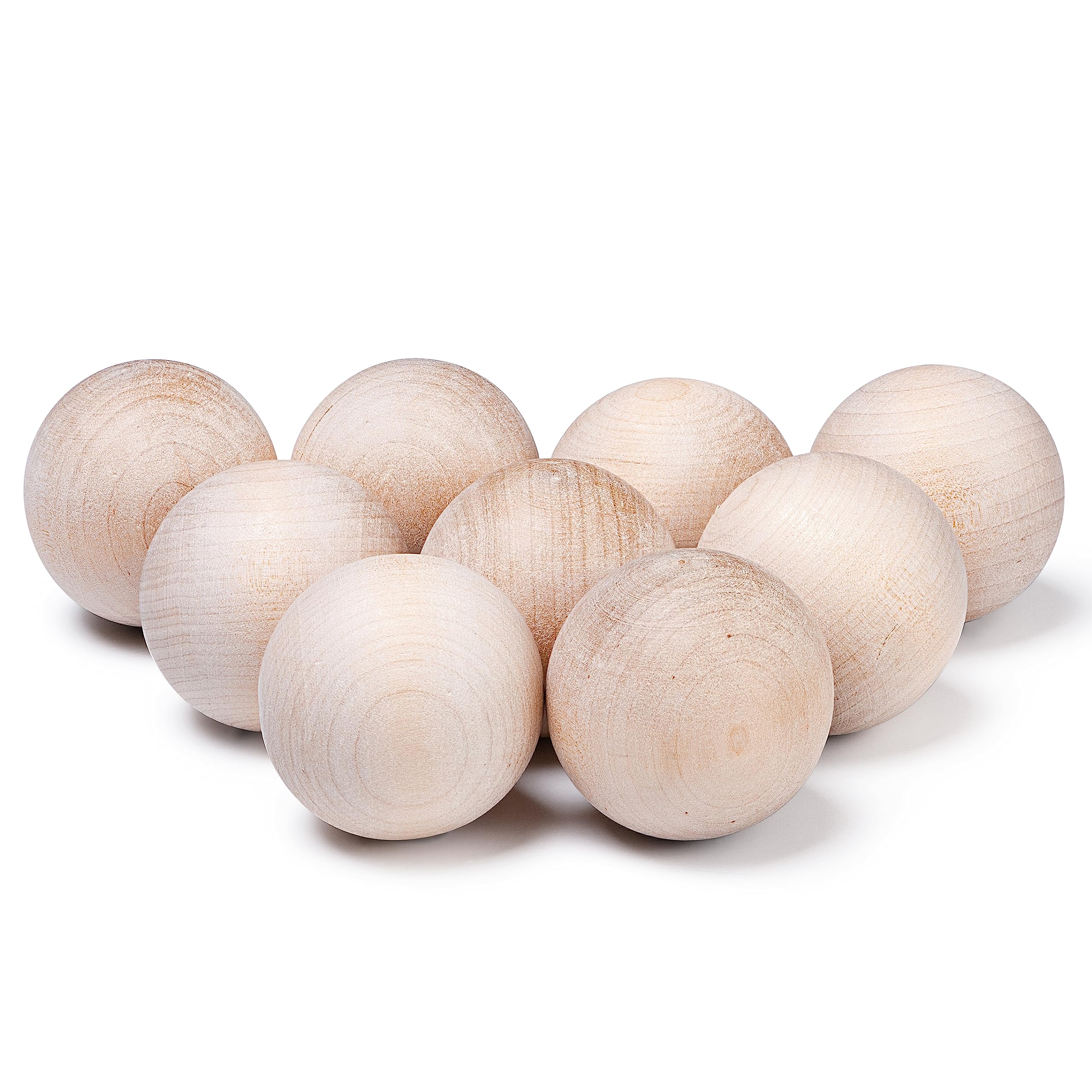 Swedish Stickhandling Balls - 9-Pack Unfinished Hardwood Hockey Training Balls (2-Inch Diameter) for Floorball & Street Hockey - No-Bounce Wooden Stickhandling Equipment - Perfect for Off-Ice Hockey Drills & Skill Development