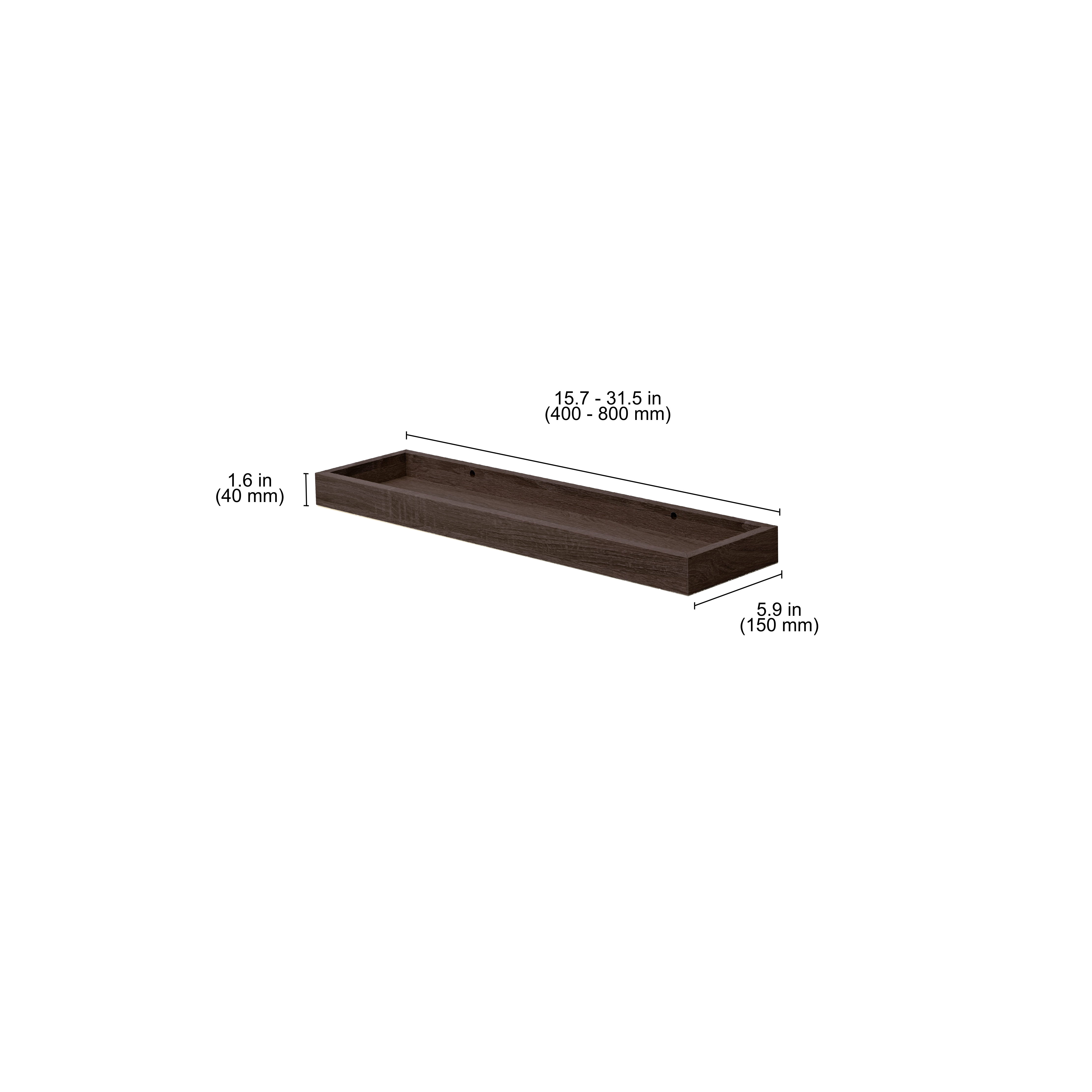 Modern Floating Wall Shelf - SHELF+ Loggia Shelf for Living Room, Bedroom, Bathroom - Space Saving Storage Solution for Home Decor and Organization