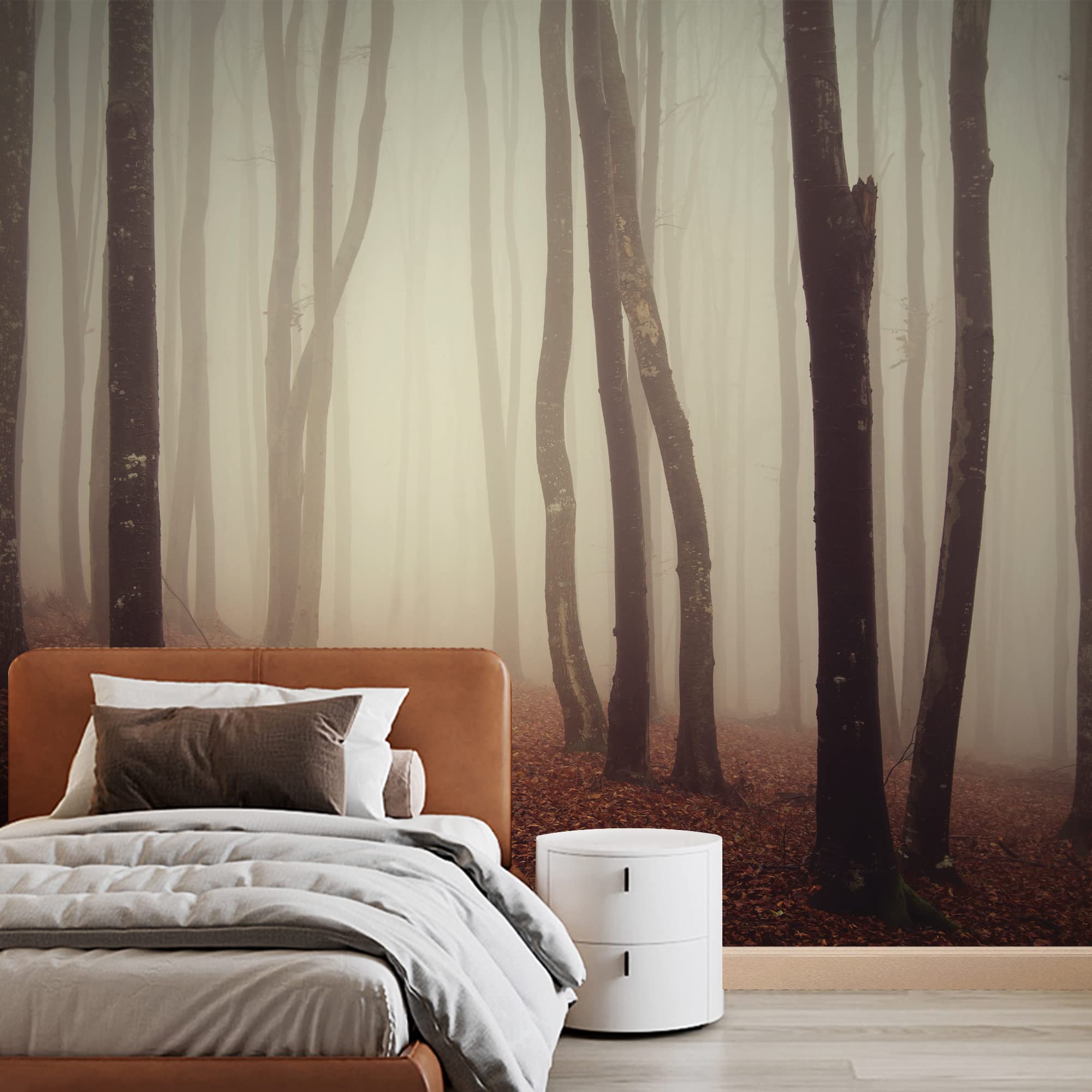Dark and Mysterious Forest Wall Mural - Removable Peel and Stick Wallpaper - 66x96 Inches Large Wall Art Decor for Living Room, Bedroom & Office