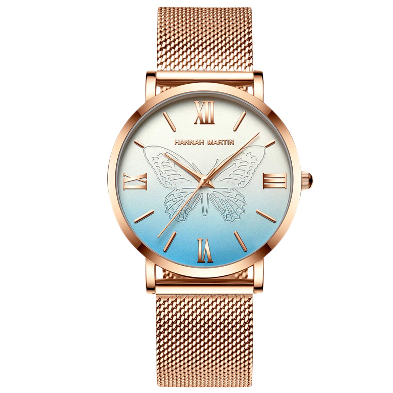 RORIOS Elegant Women's Analog Quartz Watch with Butterfly Design & Stainless Steel Mesh Band - Perfect for Office, Party, and Everyday Wear