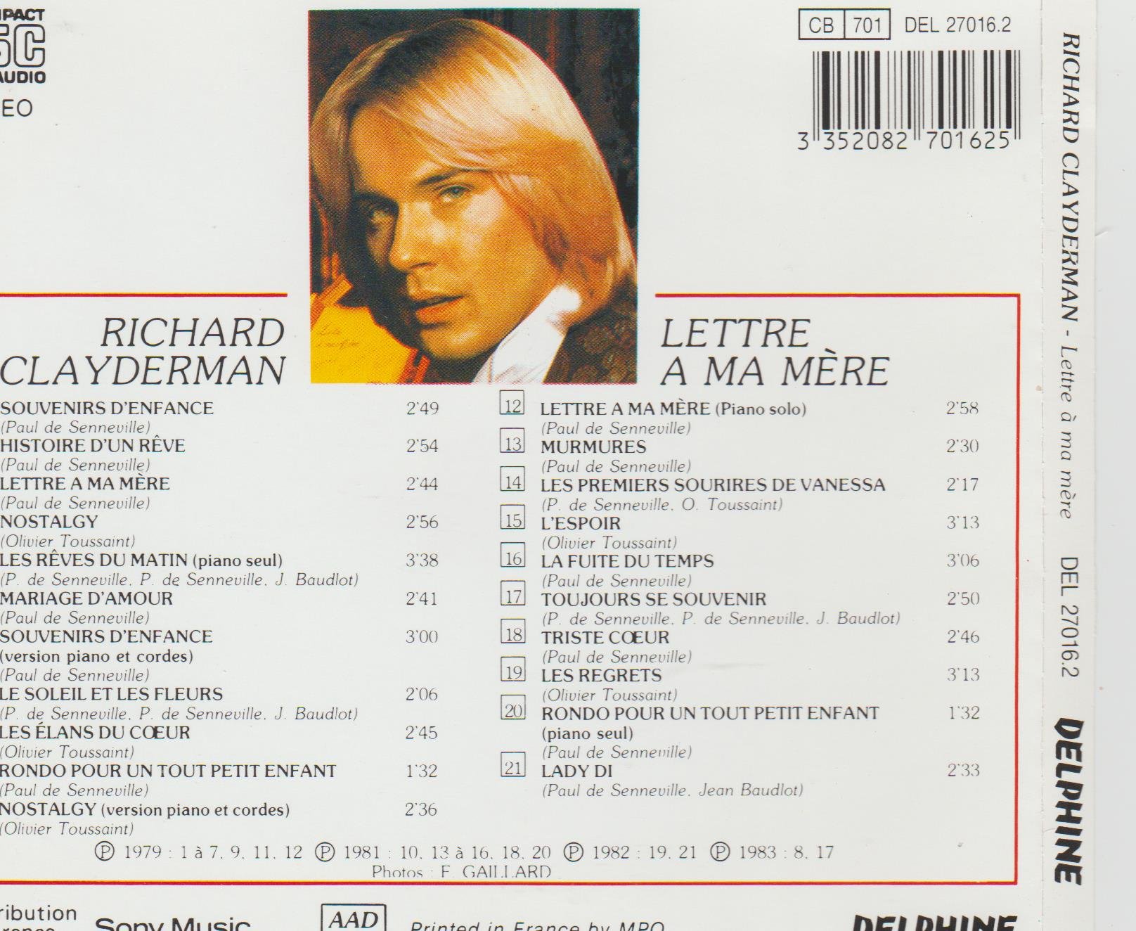 Richard Clayderman - Lettre a ma mere (Letter to My Mother) Piano Sheet Music - Romantic Classical Music for Weddings, Anniversaries & Relaxation