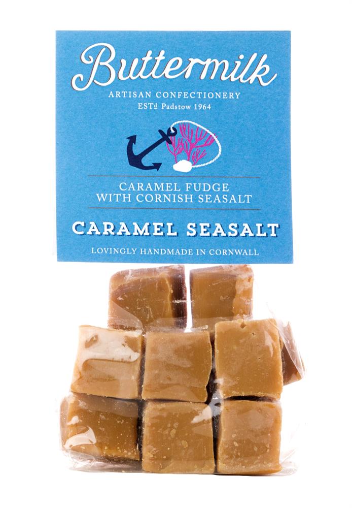 Premium Buttermilk Caramel Sea Salt Fudge 175g - Rich Creamy Candy with Sweet & Salty Flavor - Perfect for Gifts, Parties & Dessert Platters