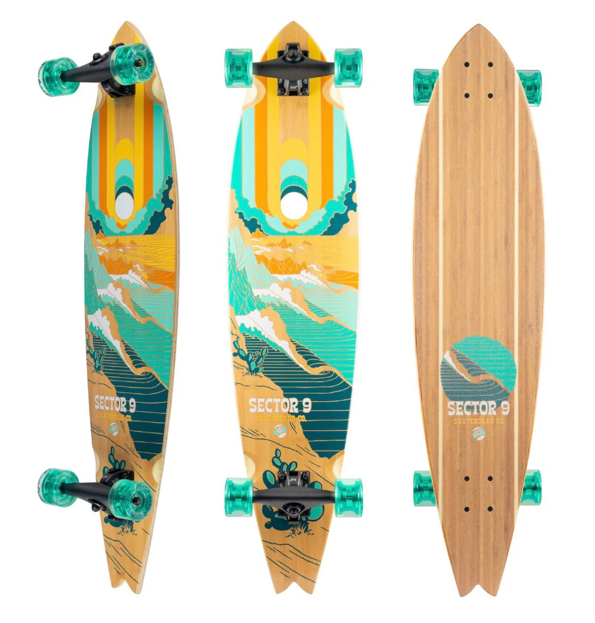 Sector 9 Off Shore Baja Complete Longboard Skateboard for Cruising & Downhill Riding - 42 Inch Drop Through Deck for Adults & Teens - Perfect for Beach, Campus & City Commuting
