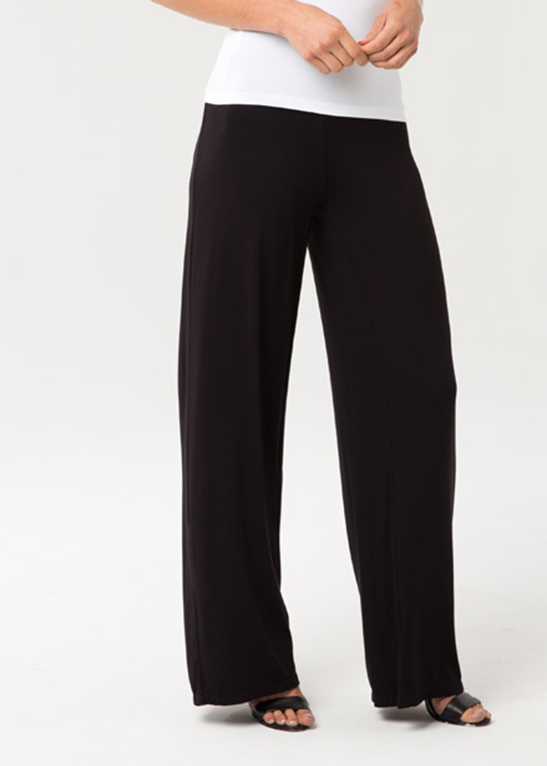 Stylish Bamboo Wide Leg Pants for Women - Comfortable Black High Waisted Lounge Pants | Perfect for Yoga, Travel & Casual Wear