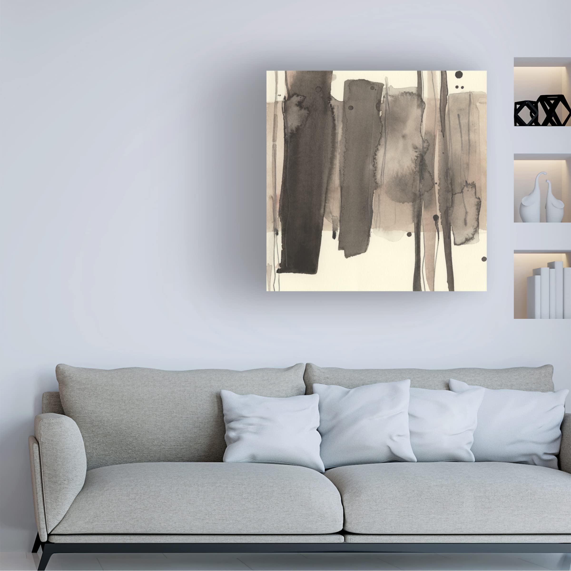 Samuel Dixon 'Wood Piling II' Canvas Wall Art Print - Modern Nature Landscape Painting for Living Room, Bedroom & Office Decor