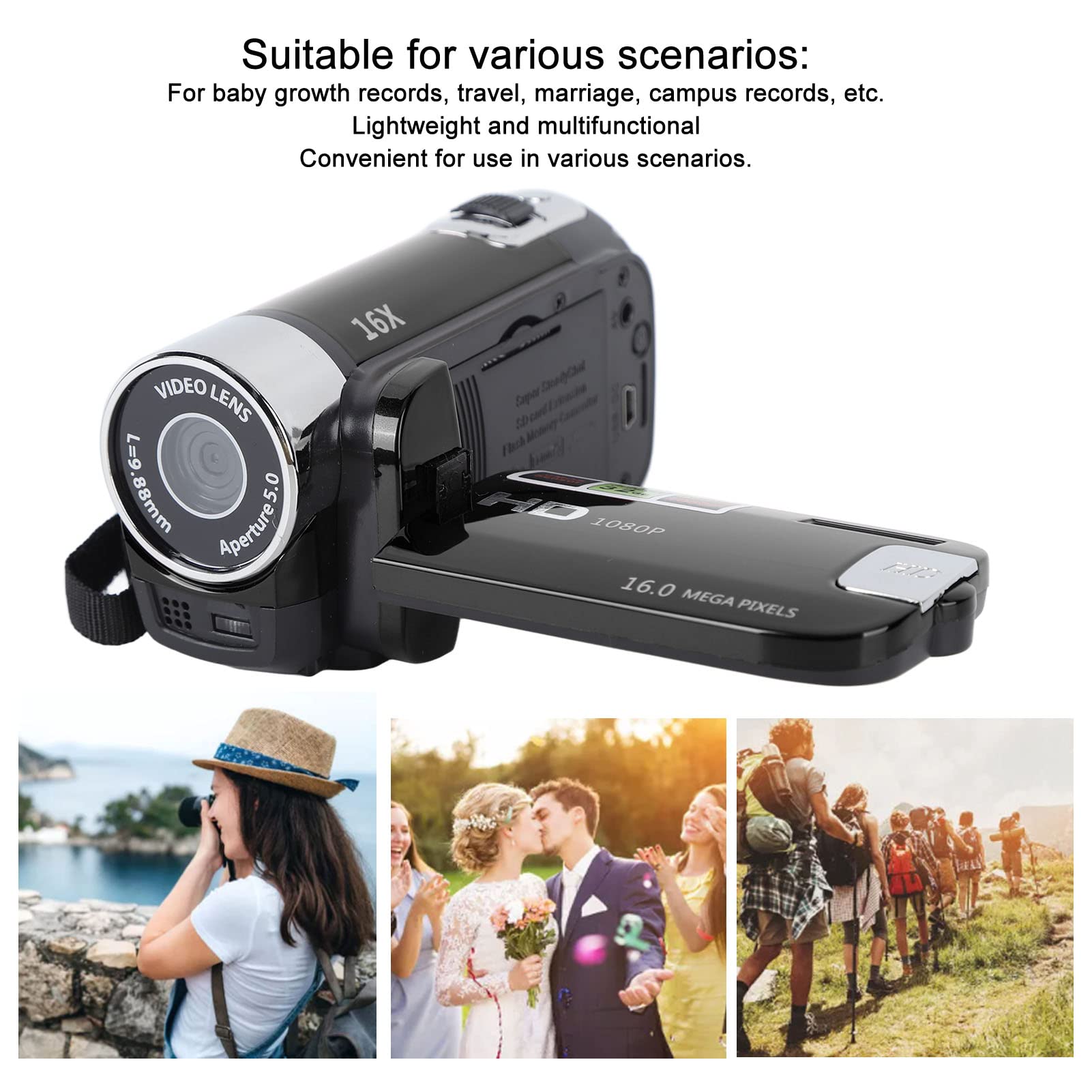 4K 48MP Digital Video Camera Camcorder with 2.7