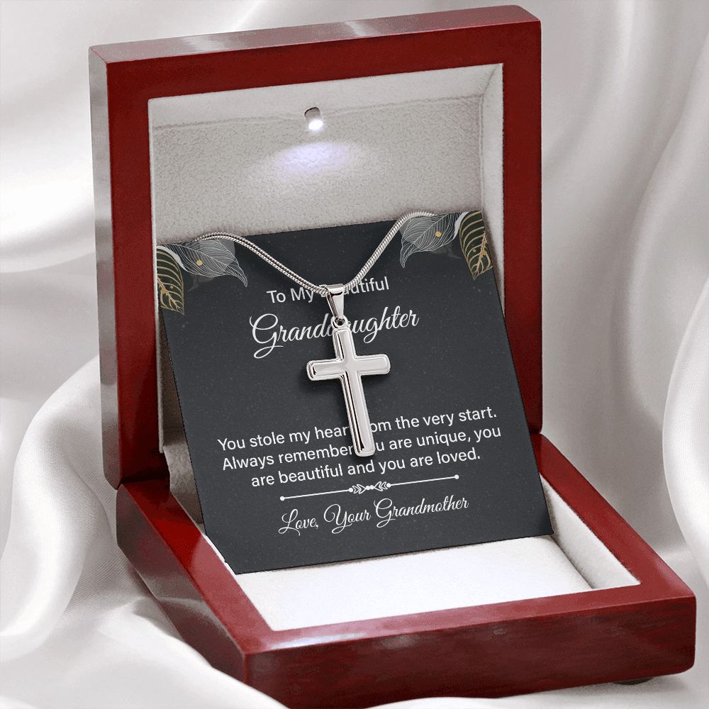 Stainless Steel Cross Necklace - Thoughtful Gift for Granddaughter from Grandmother | Perfect for Birthdays, Baptisms & Special Occasions