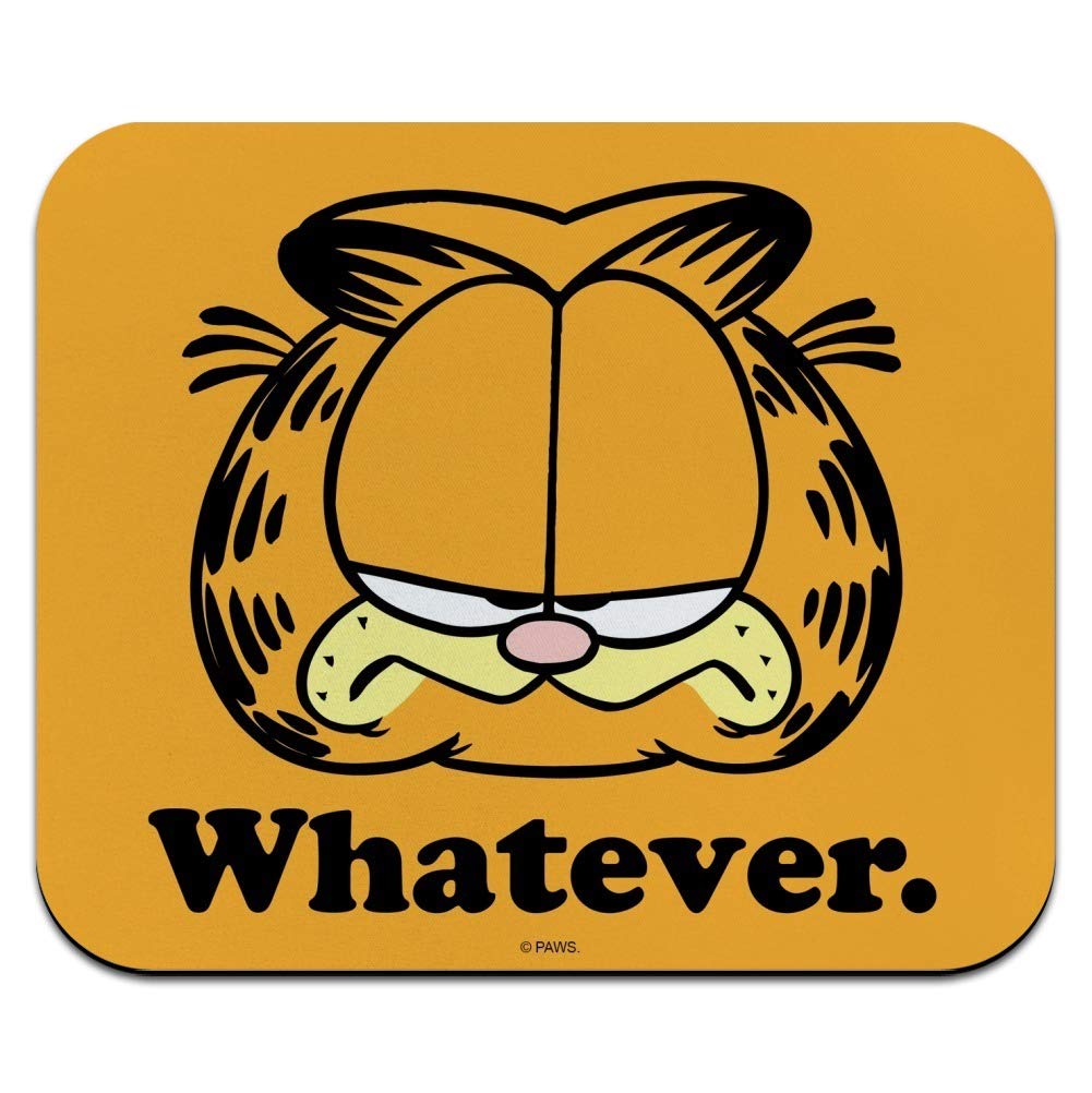 Garfield Whatever Face Low Profile Thin Mouse Pad - Non-Slip Gaming & Office Desk Mat for Computer, Laptop, Workstation (Perfect for Gamers, Graphic Designers & Office Workers)