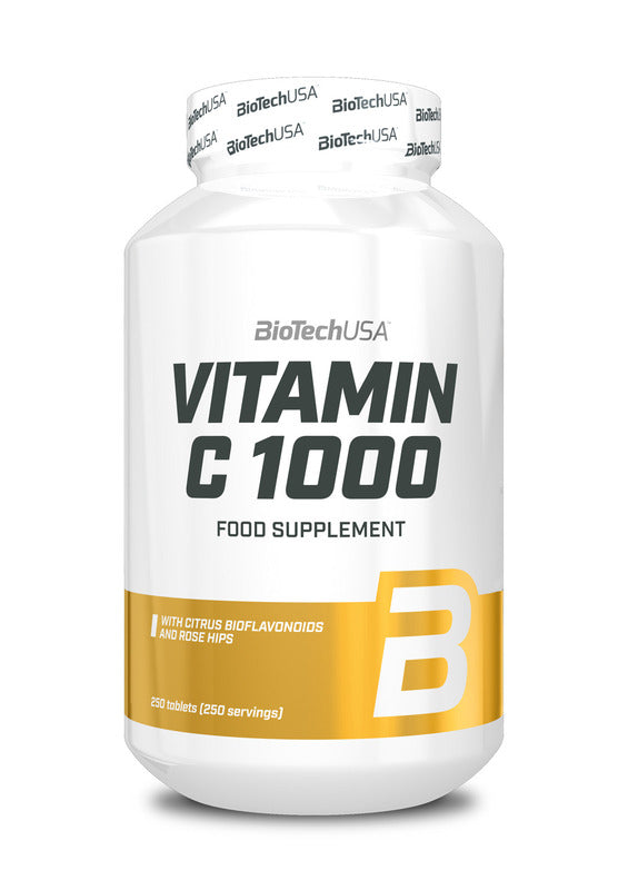 BioTechUSA Vitamin C 1000mg - 250 Tablets for Immune Support & Antioxidant Protection - Daily Supplement for Adults & Kids