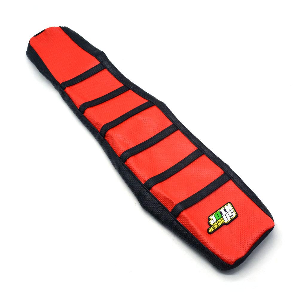 Premium Soft Motorcycle Seat Cover Cushion - Non-Slip Rubber Grip for Suzuki RM125 RM250 (2001-2016 Models) - Comfortable Red Seat Protector for Off-Road & Dirt Bike Riding