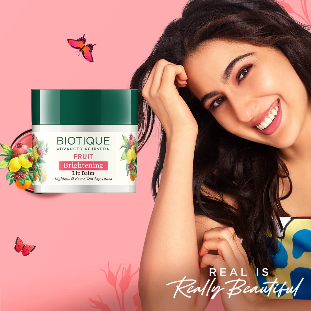 Biotique Bio Fruit Whitening & Brightening Lip Balm 12g & Face Wash 100ml - Natural Skincare for Glowing Lips & Clear Skin - Perfect for Daily Beauty Routine & Travel Essentials