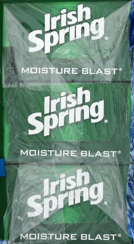 Irish Spring Deodorant Soap Bar - Moisture Blast 3.7 oz (3-Pack) | Long-Lasting Freshness & Hydration for Men | Gym, Shower & Travel Essential