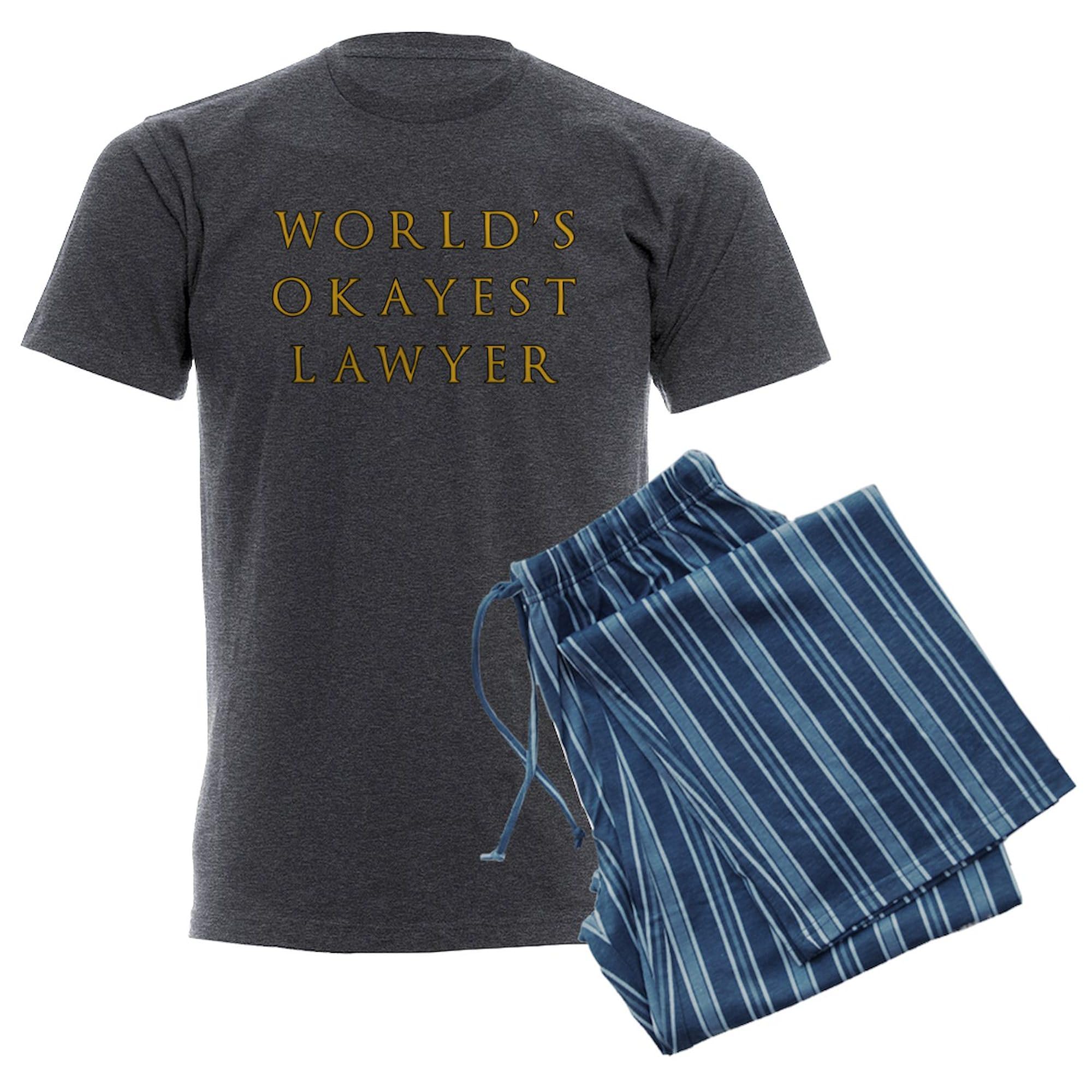 World's Okayest Lawyer Men's Charcoal Pajama Pants - Funny Novelty Sleepwear for Attorneys & Law Students - Perfect for Lounging, Gifts & Law Office Parties