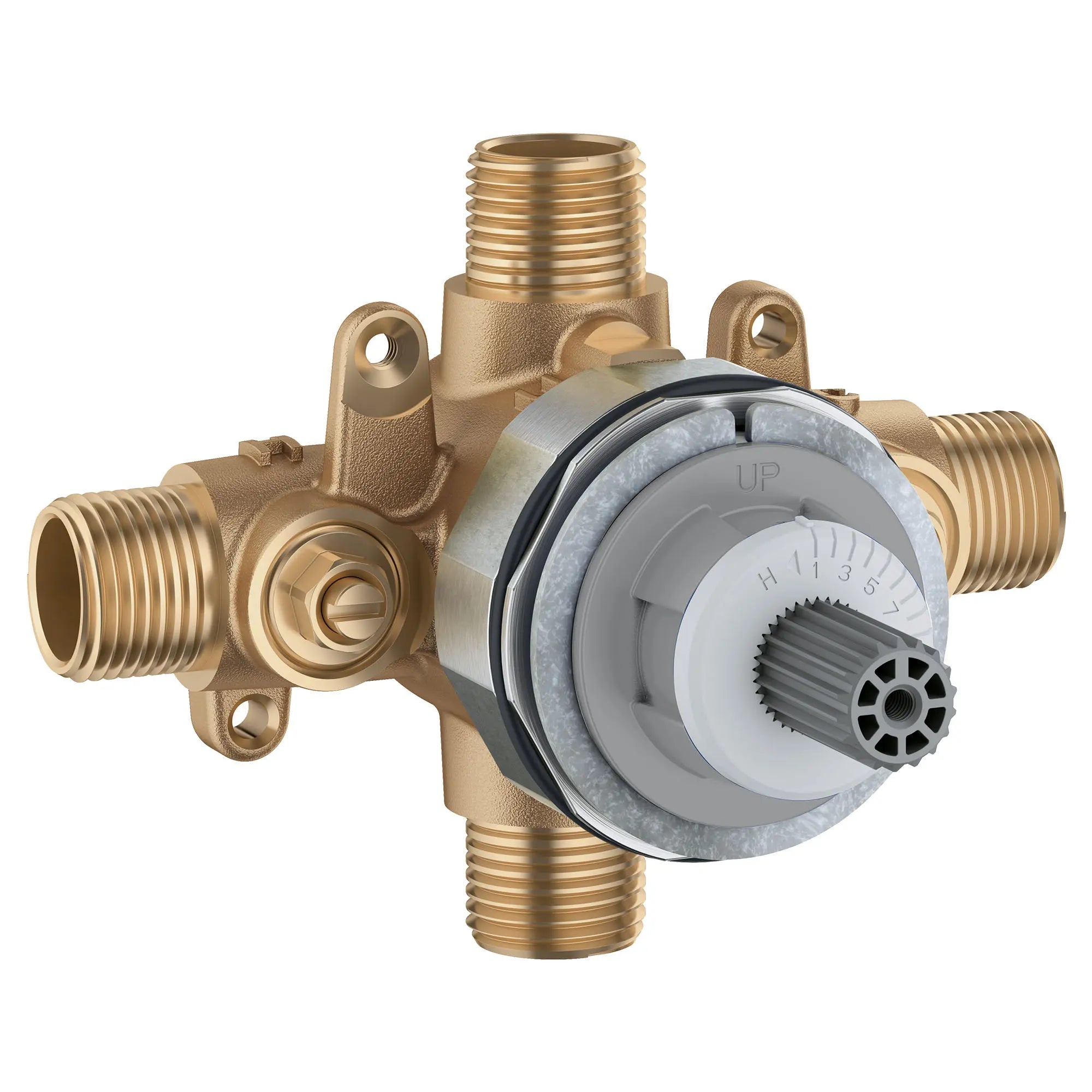 Flash® Universal Shower Rough-In Valve with Inlets/Outlets & Screwdriver Stops - Perfect for Bathroom Remodeling and DIY Plumbing Installations