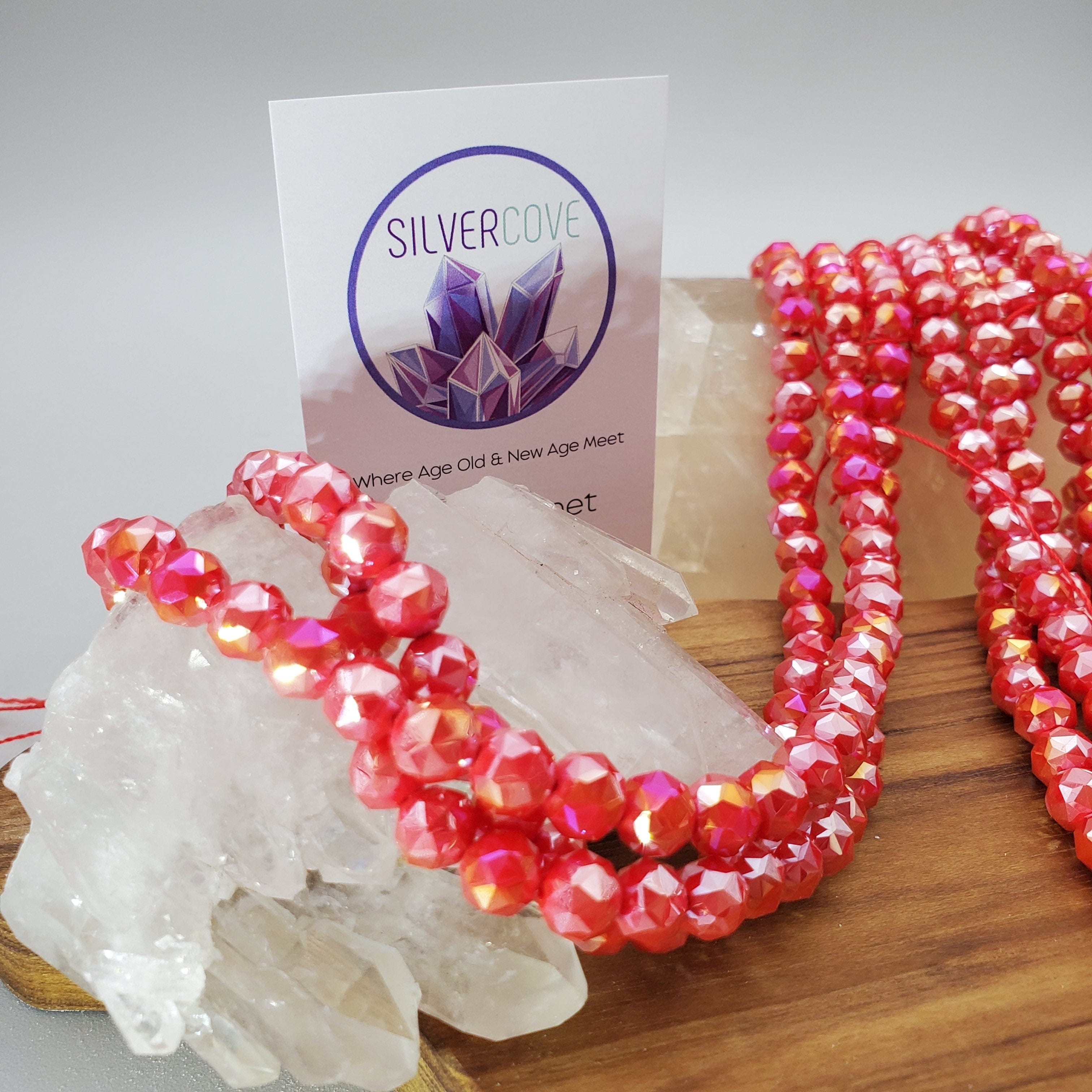 8mm Faceted Crystal Bead Strand for Jewelry Making, DIY Crafts, Bracelets & Necklaces - Premium Glass Beads for Handmade Accessories