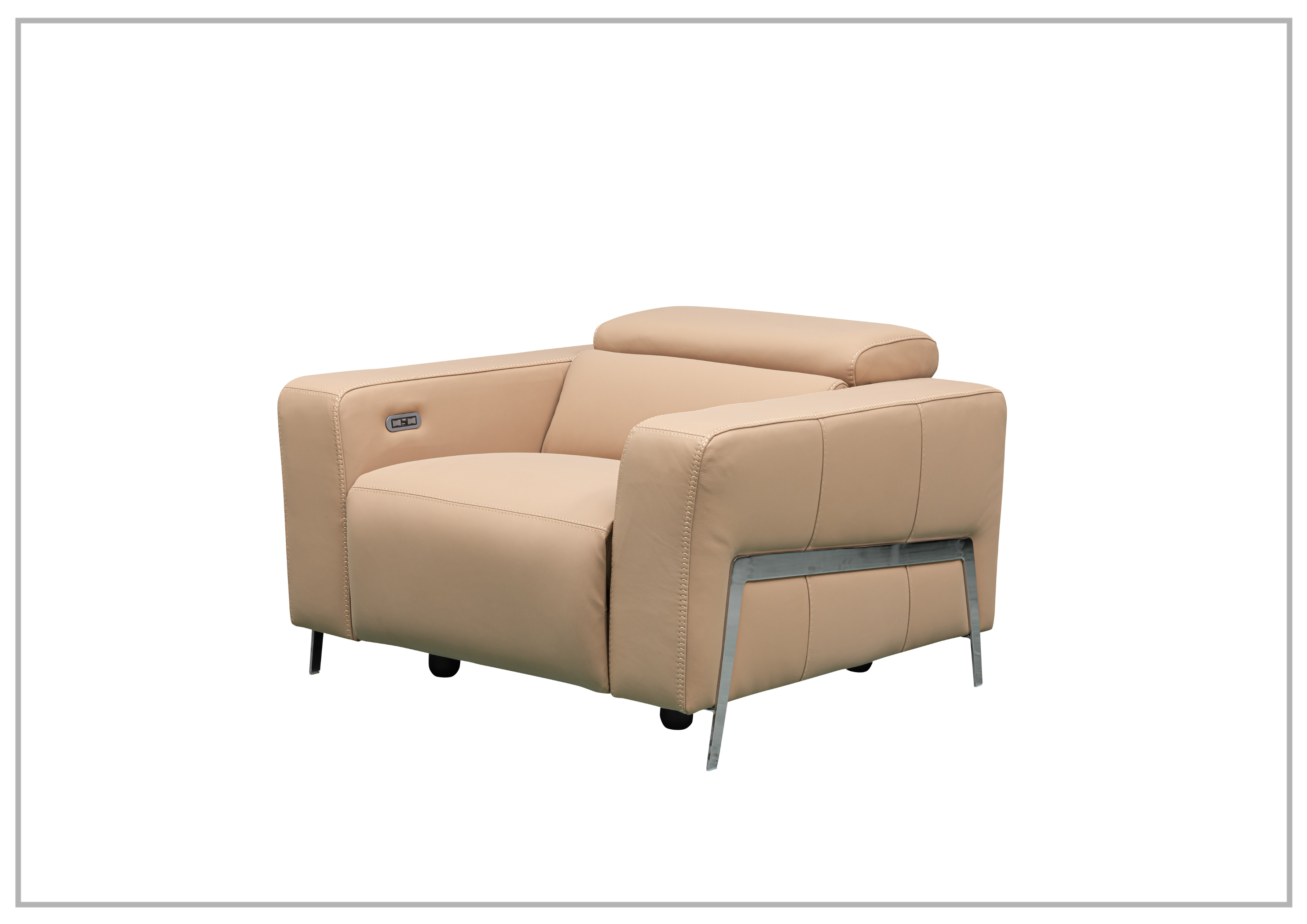Klaussner Prestigio 3-Seater Top Grain Leather Reclining Sofa - Stone Wash Finish - Comfortable Living Room Furniture for Relaxation & Movie Nights